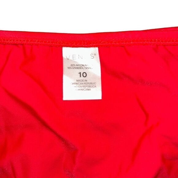 Venus SCOOP FRONT BIKINI BOTTOM SIZE 10 In RED NWT - Picture 3 of 7